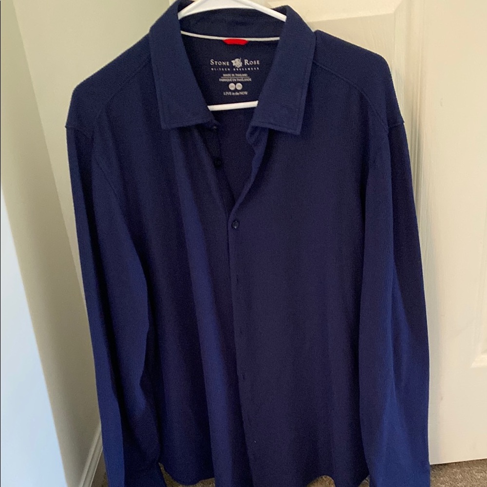 Stone Rose Navy Blue Men's Shirt